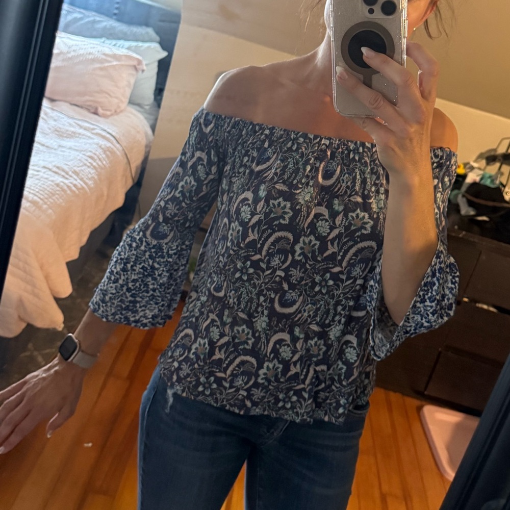 Lucky Brand Floral Off the Shoulder Top boho style